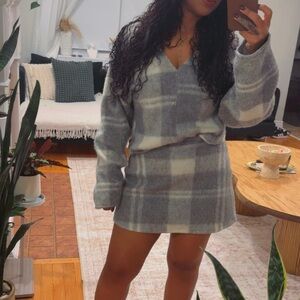 Zara Gray Plaid Mini Skirt